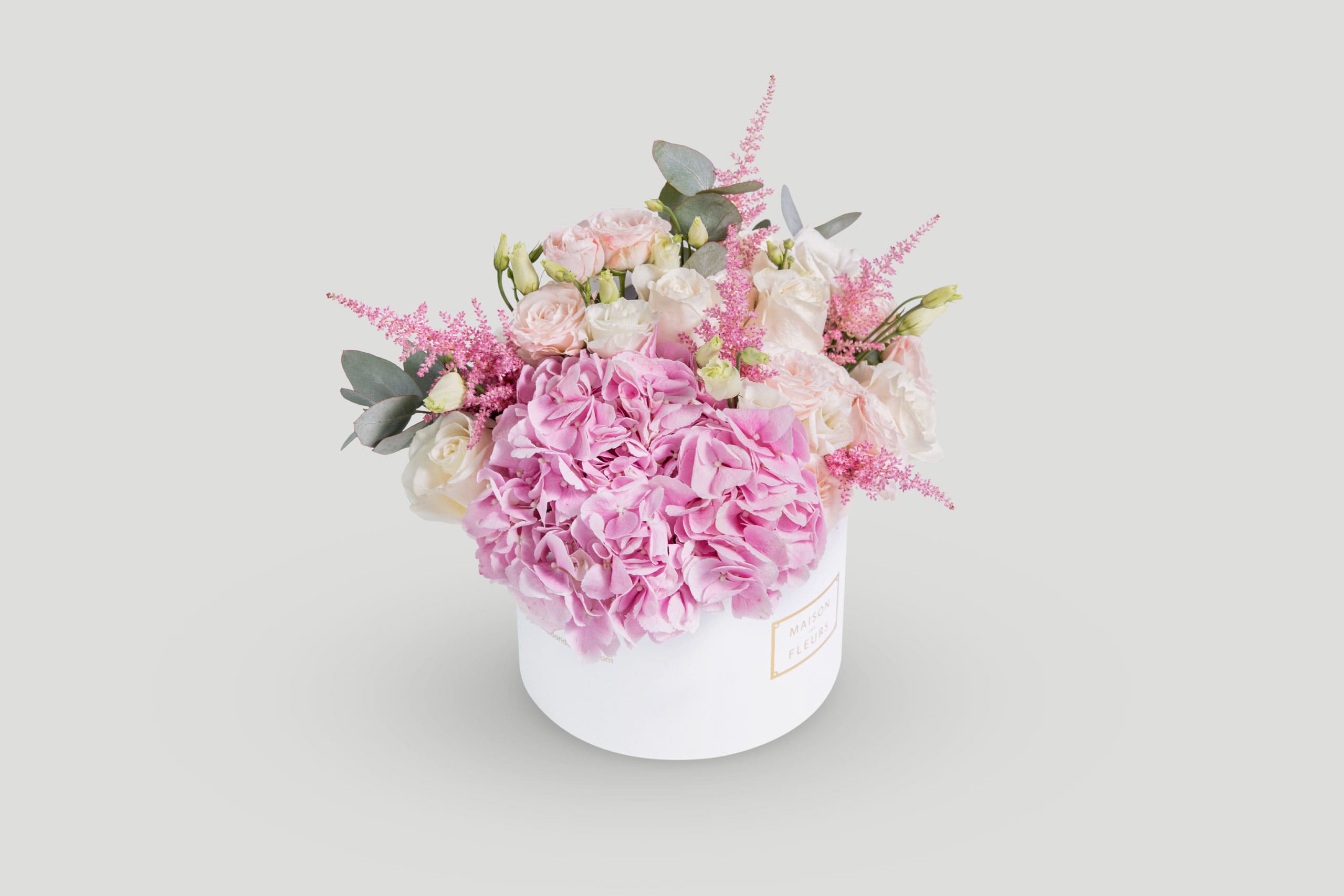 Luxury Flower Arrangement in a White Round Box